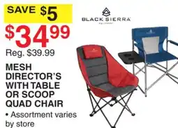 Dunham's Sports BLACK SIERRA MESH DIRECTOR'S WITH TABLE OR SCOOP QUAD CHAIR offer