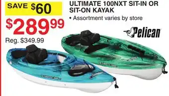 Dunham's Sports PELICAN ULTIMATE 100NXT SIT-IN OR SIT-ON KAYAK offer