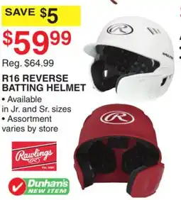 Dunham's Sports RAWLINGS R16 REVERSE BATTING HELMET offer