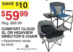 Dunham's Sports BLACK SIERRA COMFORT CLOUD XL OR HIGHVIEW DIRECTOR'S CHAIR offer