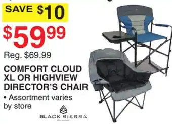 Dunham's Sports BLACK SIERRA COMFORT CLOUD XL OR HIGHVIEW DIRECTOR'S CHAIR offer