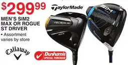 Dunham's Sports TAYLORMADE MEN'S SIM2 MAX OR ROGUE ST DRIVER offer