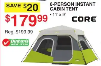 Dunham's Sports CORE 6-PERSON INSTANT CABIN TENT offer