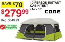 Dunham's Sports CORE 10-PERSON INSTANT CABIN TENT offer