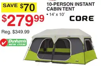 Dunham's Sports CORE 10-PERSON INSTANT CABIN TENT offer