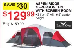 Dunham's Sports ASPEN RIDGE 10-PERSON TENT WITH SCREEN ROOM offer