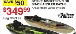 Dunham's Sports PELICAN STRIKE 100NXT SIT-IN OR SIT-ON ANGLER KAYAK offer