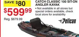 Dunham's Sports PELICAN CATCH CLASSIC 100 SIT-ON ANGLER KAYAK offer