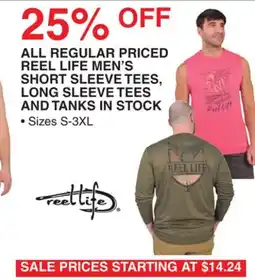 Dunham's Sports REEL LIFE MEN'S SHORT SLEEVE TEES, LONG SLEEVE TEES AND TANKS IN STOCK offer