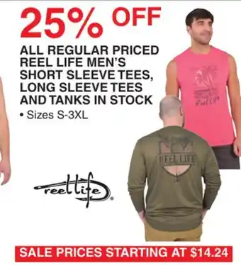 Dunham's Sports REEL LIFE MEN'S SHORT SLEEVE TEES, LONG SLEEVE TEES AND TANKS IN STOCK offer