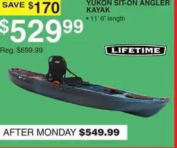 Dunham's Sports LIFETIME YUKON SIT-ON ANGLER KAYAK offer