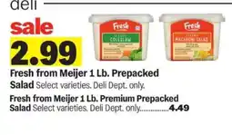 Meijer Fresh from Meijer 1 Lb. Prepacked Salad offer