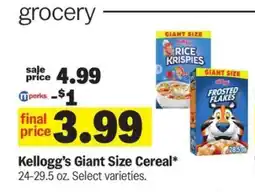 Meijer Kellogg's Giant Size Cereal offer