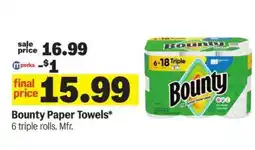 Meijer Bounty Paper Towels offer