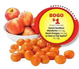 Meijer BOGO Sweet Seedless Mandarins, Navel Oranges, Gala or Fuji Apples offer