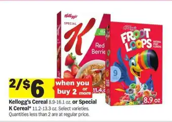 Meijer Kellogg's Cereal or Special K Cereal offer