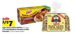 Meijer Eggo Thick & Fluffy Waffles or De Wafelbakkers Pancakes or Mini Pancakes offer