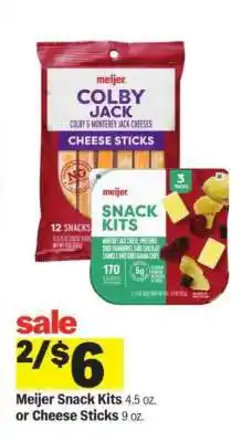 Meijer Meijer Snack Kits or Cheese Sticks offer