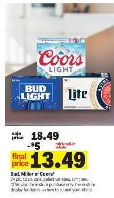 Meijer Bud, Miller or Coors offer