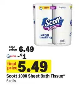 Meijer Scott 1000 Sheet Bath Tissue offer