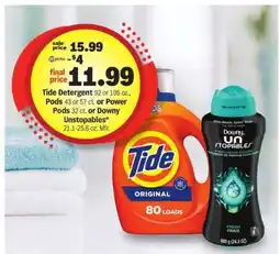 Meijer Tide Detergent or Pods or Downy Unstopables offer