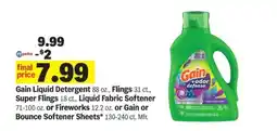 Meijer Gain Liquid Detergent offer