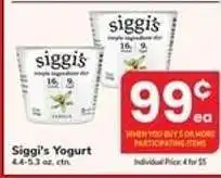 Safeway Siggi's Yogurt offer