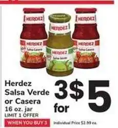 Safeway Herdez Salsa Verde or Casera offer