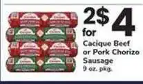Safeway Cacique Beef or Pork Chorizo Sausage offer