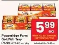 Safeway Pepperidge Farm Goldfish Tray Packs offer