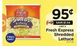 ShopRite Fresh Express shredded lettuce offer