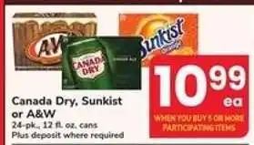 Safeway Canada Dry, Sunkist or A&W offer