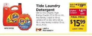 ShopRite Tide Laundry Detergent offer