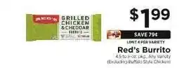 ShopRite Red's Burrito offer