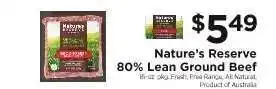 ShopRite Nature's Reserve 80% Lean Ground Beef offer