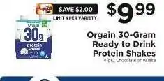 ShopRite Orgain 30-Gram Ready to Drink Protein Shakes offer