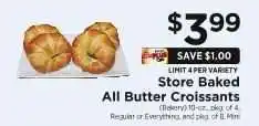 ShopRite Store Baked All Butter Croissants offer