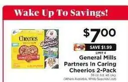 ShopRite General Mills Partners in Caring Cheerios 2-Pack offer