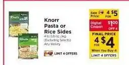 ShopRite Knorr Pasta or Rice Sides offer