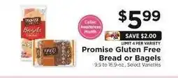ShopRite Promise Gluten Free Bread or Bagels offer