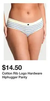 Victoria's Secret Cotton Rib Logo Hardware Hiphugger Panty offer