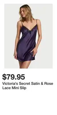 Victoria's Secret Victoria's Secret Satin & Rose Lace Mini Slip offer