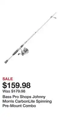 Cabela's Bass Pro Shops Johnny Morris CarbonLite Spinning Pre-Mount Combo offer