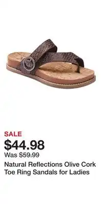 Cabela's Natural Reflections Olive Cork Toe Ring Sandals for Ladies offer