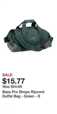 Cabela's Bass Pro Shops Ripcord Duffel Bag - Green - S offer
