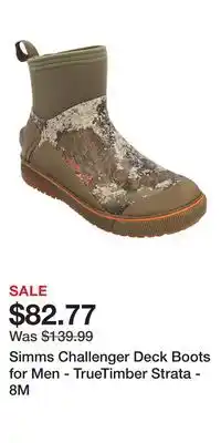 Cabela's Simms Challenger Deck Boots for Men - TrueTimber Strata - 8M offer