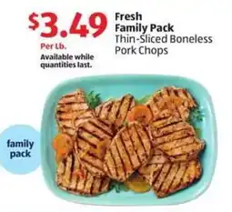 Aldi Fresh Family Pack Thin-Sliced Boneless Pork Chops offer