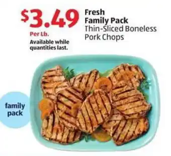 Aldi Fresh Family Pack Thin-Sliced Boneless Pork Chops offer