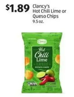 Aldi Clancy's Hot Chili Lime or Queso Chips offer