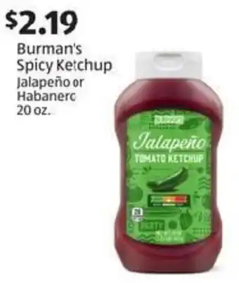 Aldi Burman's Spicy Ketchup offer
